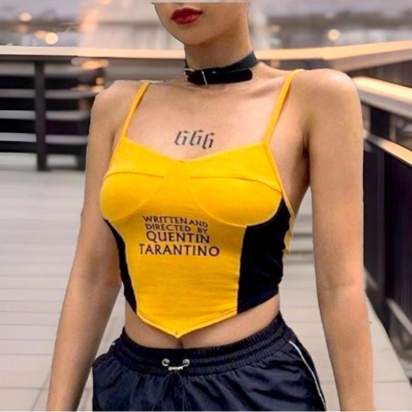 WRITTEN & DIRECTED BY QUENTIN TARANTINO Spaghetti Straps Tank Cami Top - Picture 9 of 11